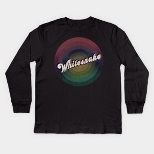 retro vintage circle Whitesnake Kids Long Sleeve T-Shirt